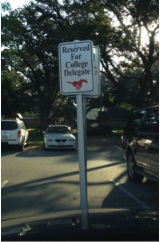 A reserved parking spot at Memorial High School in Houston. Amazing!